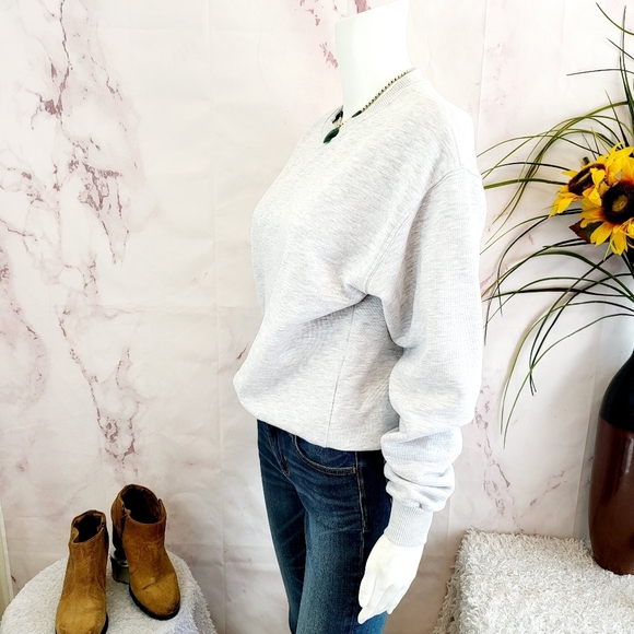 Unemployed Casual Gray Sweatshirt with denim arm stripe - Picture 4 of 7